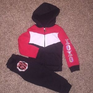 XOXO fleece lined matching zipup sweater & pants